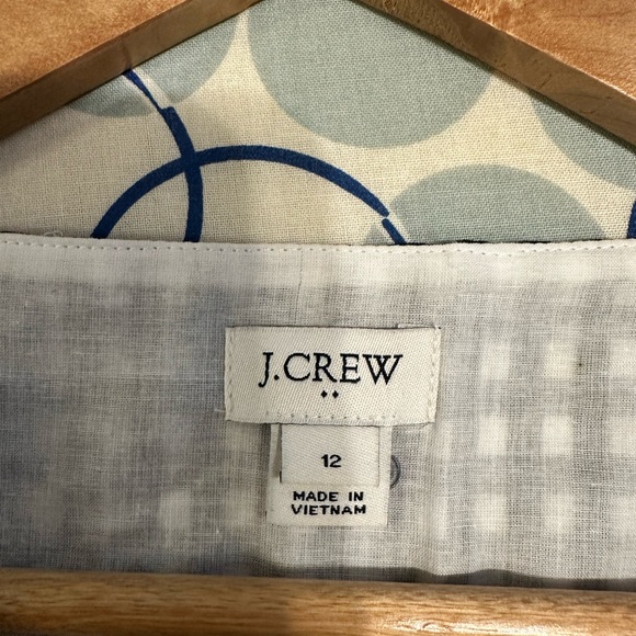 J. Crew Factory Navy & White Gingham Dress, size 12 - Picture 3 of 4